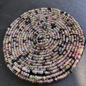 HandBeaded Hot/Cold  Drink Coaster Seed Bead‎ Coaster Handmade 3.5" Colorful